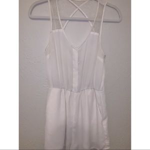 White romper with lace detail